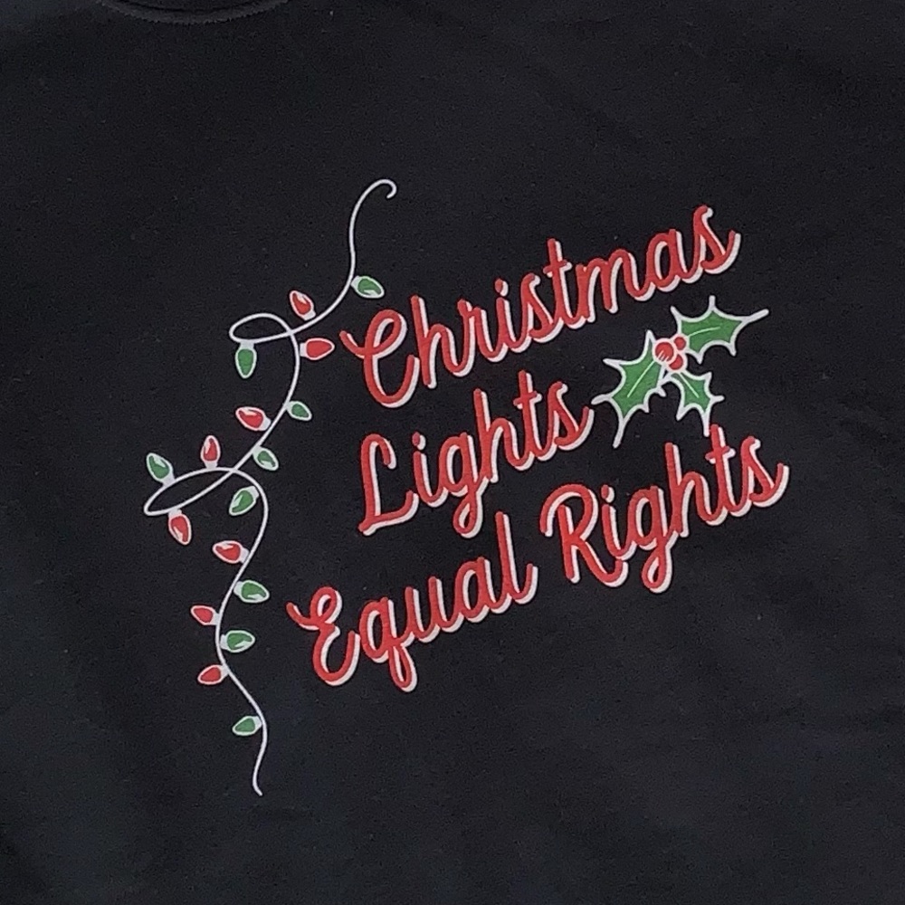 EQUAL RIGHTS Christmas Sweatshirt, size XL, FABULOUS! Feminist, EUC - Picture 2 of 15
